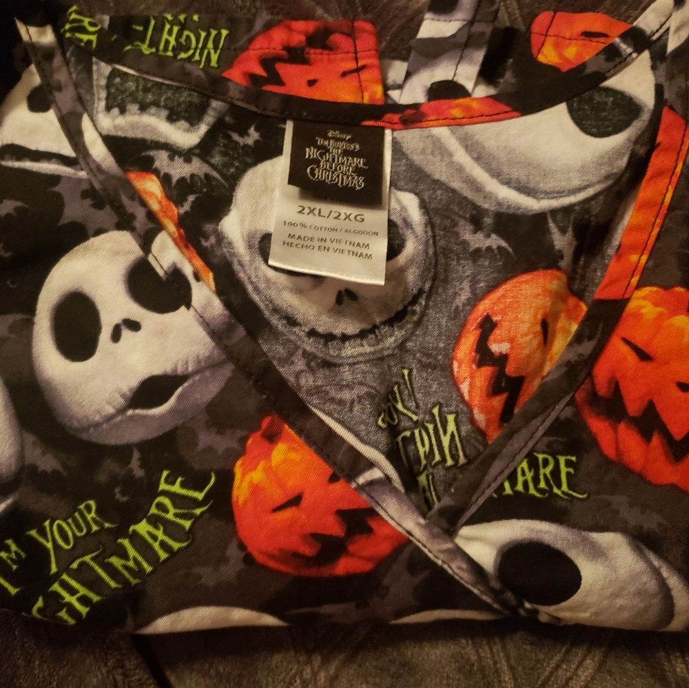 Nightmare Before Christmas jack scrub top 2x